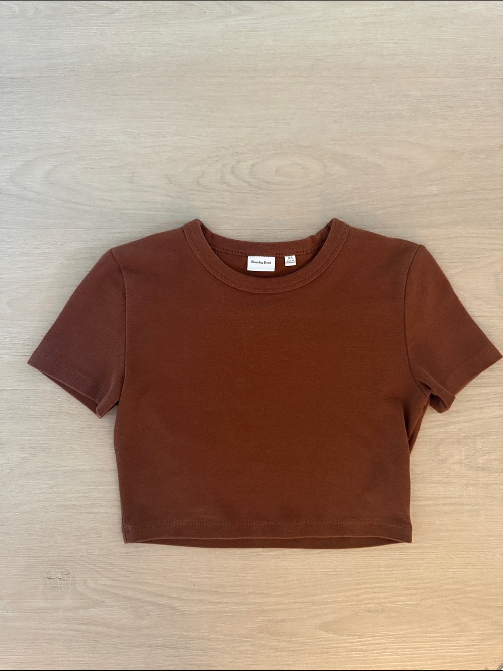 Aritzia Sunday Best LITTLE RIBBED CROPPED T-SHIRT